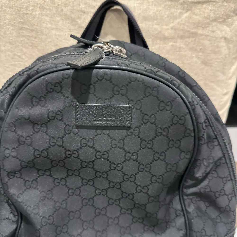 Authentic Gucci Monogram Black Backpack - Picture 2 of 10